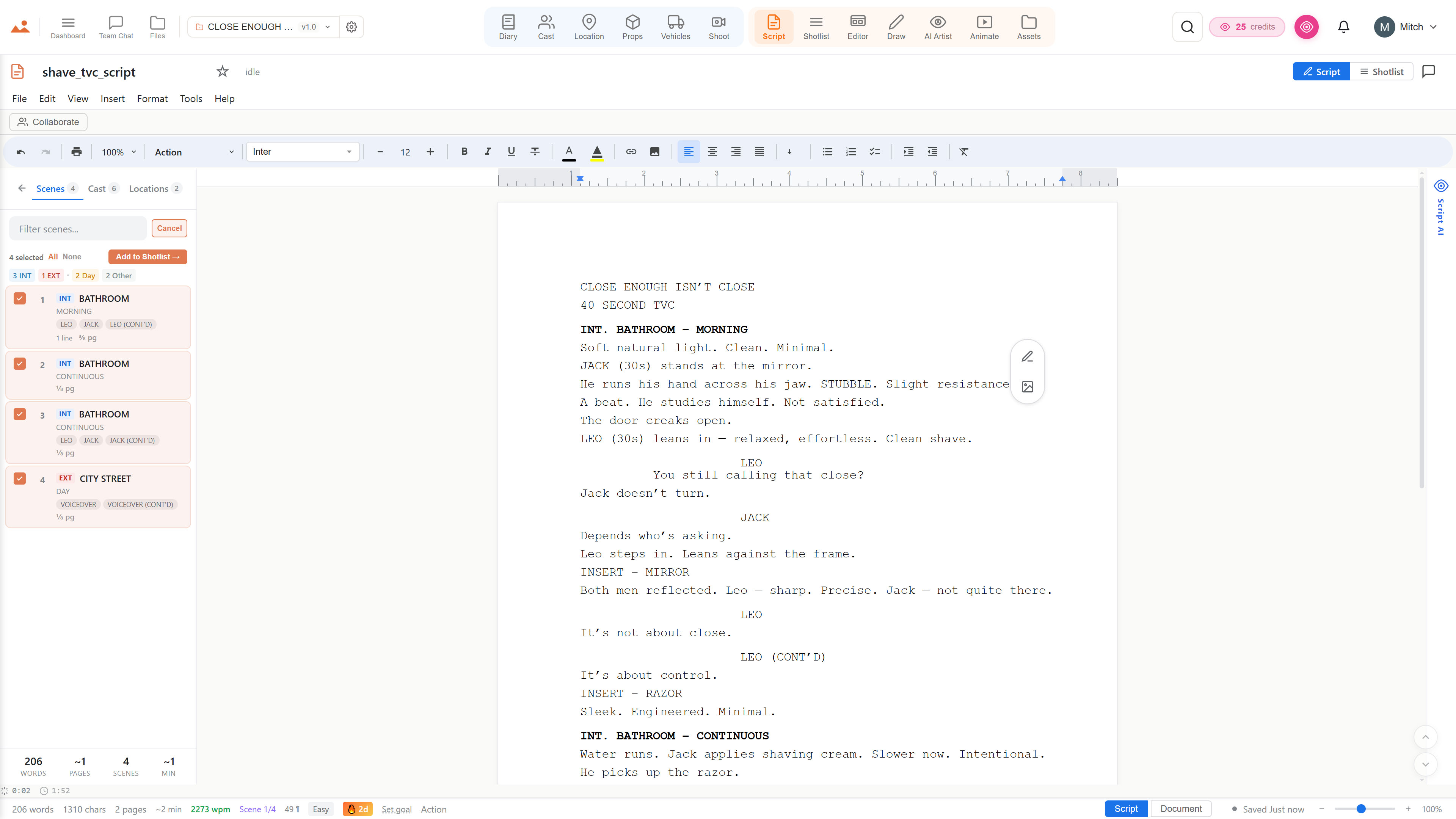 StoryboardCanvas Script Editor